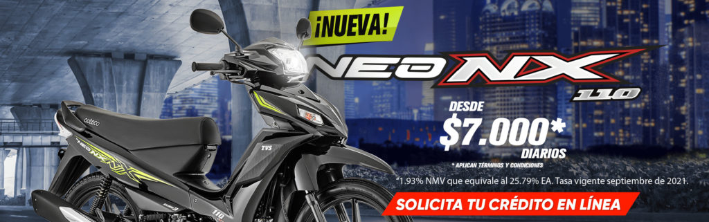 Motos TVS - Crédito NEO NX - Auteco